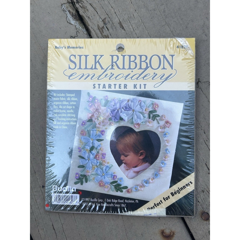 Mint Unopened Bucilla Silk Ribbon Embroidery Starter Kit Baby's Memories 1997